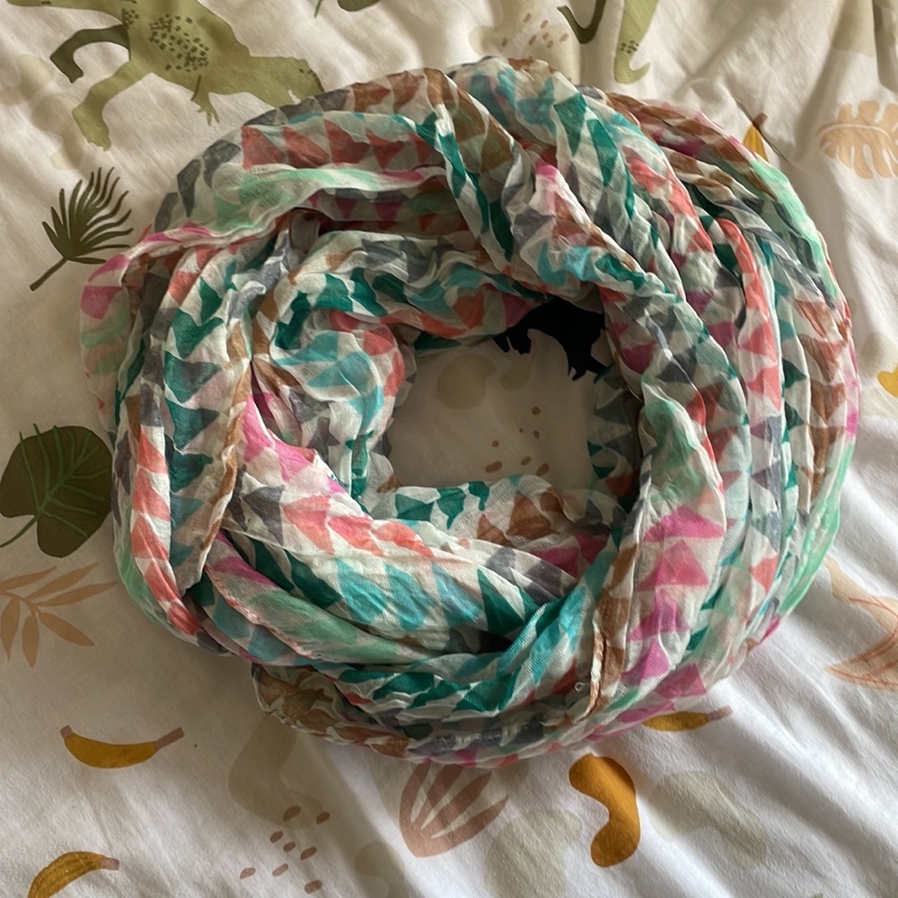 Pastel Triangle Print Infinity Scarf - Picture 2 of 4